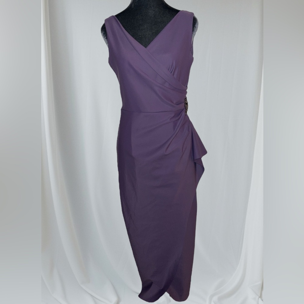 Alex Evenings sturdy stretchy figure hugging draped to the side formal evening